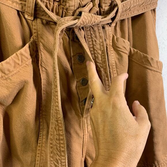 ETICA Pants Wade Relaxed Trouser High‎ Rise Relaxed Leg Elastic Paper Bag Waist - Picture 10 of 15